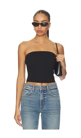 Enza Costa Enza Costa Cotton Rib Bandeau Top