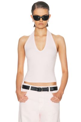 Enza Costa Enza Costa Cotton Rib U Halter Top