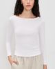 Enza Costa Enza Costa Fine Cotton Boat Neck Long Sleeve Top White - 2