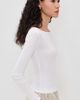 Enza Costa Enza Costa Fine Cotton Boat Neck Long Sleeve Top White - 4