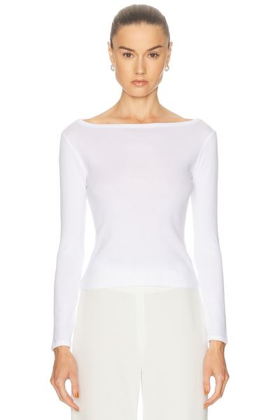Enza Costa Enza Costa Fine Supima Cotton Long Sleeve Boatneck Top