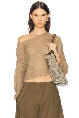 Enza Costa Enza Costa Linen Open Bateau Sweater