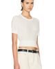 Enza Costa Enza Costa Linen Open Knit Cropped Short Sleeve Top - 2