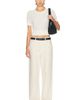 Enza Costa Enza Costa Linen Open Knit Cropped Short Sleeve Top - 4