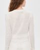 Enza Costa Enza Costa Linen Open Knit Cropped V Neck Cardigan Off White - 3