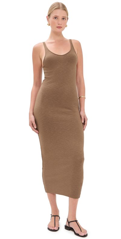 Enza Costa Enza Costa Military Rib Slim Tank Dress Army