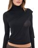 Enza Costa Enza Costa Sheer Bandana Turtleneck Tee Black - 1
