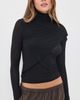 Enza Costa Enza Costa Sheer Bandana Turtleneck Tee Black - 2