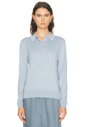 Enza Costa Enza Costa Silk Knit Polo Sweater