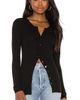 Enza Costa Enza Costa Silk Rib Fitted Long Sleeve Cardigan - 1