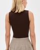Enza Costa Enza Costa Silk Rib Sleeveless Boat Neck Tank Chocolate - 3