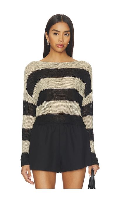 Enza Costa Enza Costa Stripe Linen Bateau Sweater
