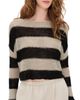 Enza Costa Enza Costa Stripe Linen Bateau Sweater Oatmeal/Black - 1