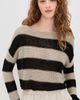 Enza Costa Enza Costa Stripe Linen Bateau Sweater Oatmeal/Black - 2