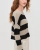 Enza Costa Enza Costa Stripe Linen Bateau Sweater Oatmeal/Black - 4