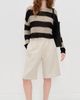 Enza Costa Enza Costa Stripe Linen Bateau Sweater Oatmeal/Black - 5
