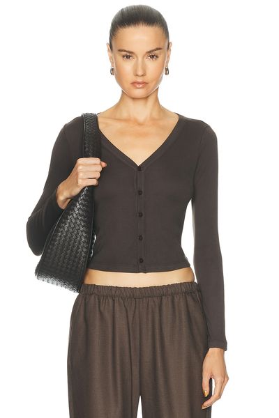 Enza Costa Enza Costa Supima Cotton V-Neck Cardigan