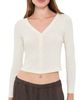 Enza Costa Enza Costa Supima Cotton V Neck Cardigan Cloud - 1