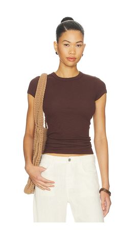 Enza Costa - Silk Rib Long Sleeve Crewneck Fluid Dress
