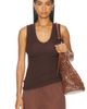 Enza Costa Enza Costa Textured Rib Sleeveless U Neck Tank Top - 1