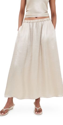 Enza Costa Enza Costa Textured Satin Celeste Skirt Champagne