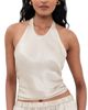 Enza Costa Enza Costa Textured Satin Halter Scarf Top Champagne - 1