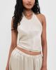 Enza Costa Enza Costa Textured Satin Halter Scarf Top Champagne - 2