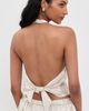 Enza Costa Enza Costa Textured Satin Halter Scarf Top Champagne - 3