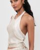 Enza Costa Enza Costa Textured Satin Halter Scarf Top Champagne - 4