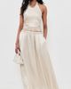 Enza Costa Enza Costa Textured Satin Halter Scarf Top Champagne - 5