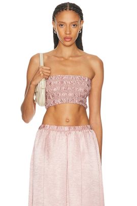 Enza Costa Enza Costa Textured Satin Smock Top