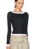 Enza Costa Enza Costa Tissue Jersey Layered Long Sleeve Top - 2
