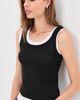 Enza Costa Enza Costa Tissue Jersey Layered Tanks Black/White - 2