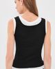 Enza Costa Enza Costa Tissue Jersey Layered Tanks Black/White - 3