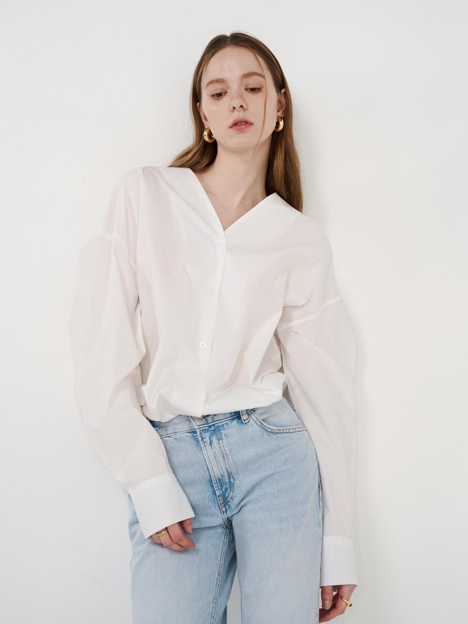 Epelle Epelle Cotton Long Sleeve Blouse [2colors]