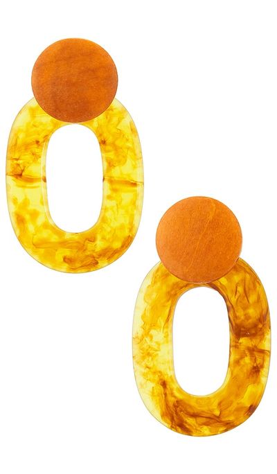 Epifene Epifene Oversized Brown Resin & Wood Earrings