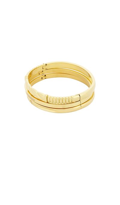 Epifene Epifene Thin Crystal & Croissant Bracelets Set Of 3