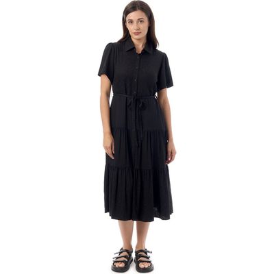 Equipment Equipment Jacquard Tiered Belted Midi Dress