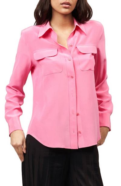 Equipment Equipment Signature Slim Fit Silk Button-Up Shirt