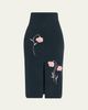 Erdem Embroidered Wool Knit Midi Pencil Skirt - 1
