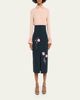 Erdem Embroidered Wool Knit Midi Pencil Skirt - 2