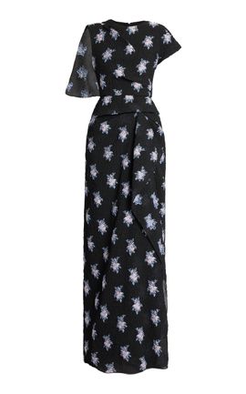 Erdem Erdem Asymmetric Organza Fil Coupe Gown