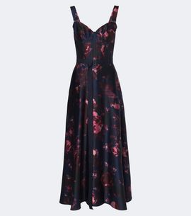 Erdem Erdem Belted floral bustier dress
