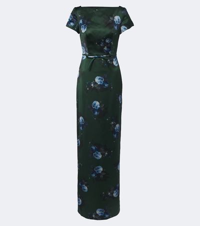 Erdem Erdem Belted floral duchess satin gown