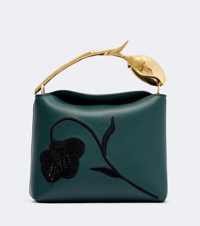 Erdem Erdem Bloom Mini embroidered leather top-handle bag