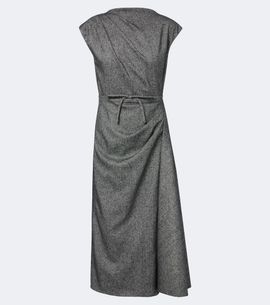 Erdem Erdem Bow-detail herringbone draped midi dress