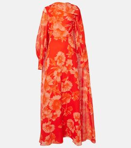 Erdem Erdem Caped floral silk gown