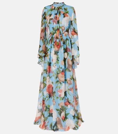 Erdem Erdem Caped floral silk voile gown