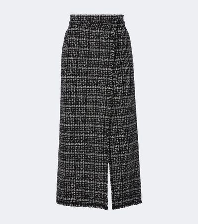 Erdem Erdem Checked cotton-blend tweed maxi skirt