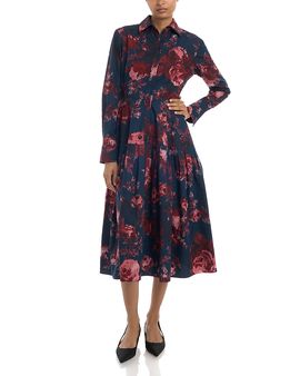 Erdem Erdem Cotton Printed Long Sleeve Shirtdress